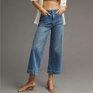 Anthropologie The Skipper Cropped Wide-Leg Jeans Size 25